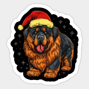 Tibetan Mastiff Christmas Sticker